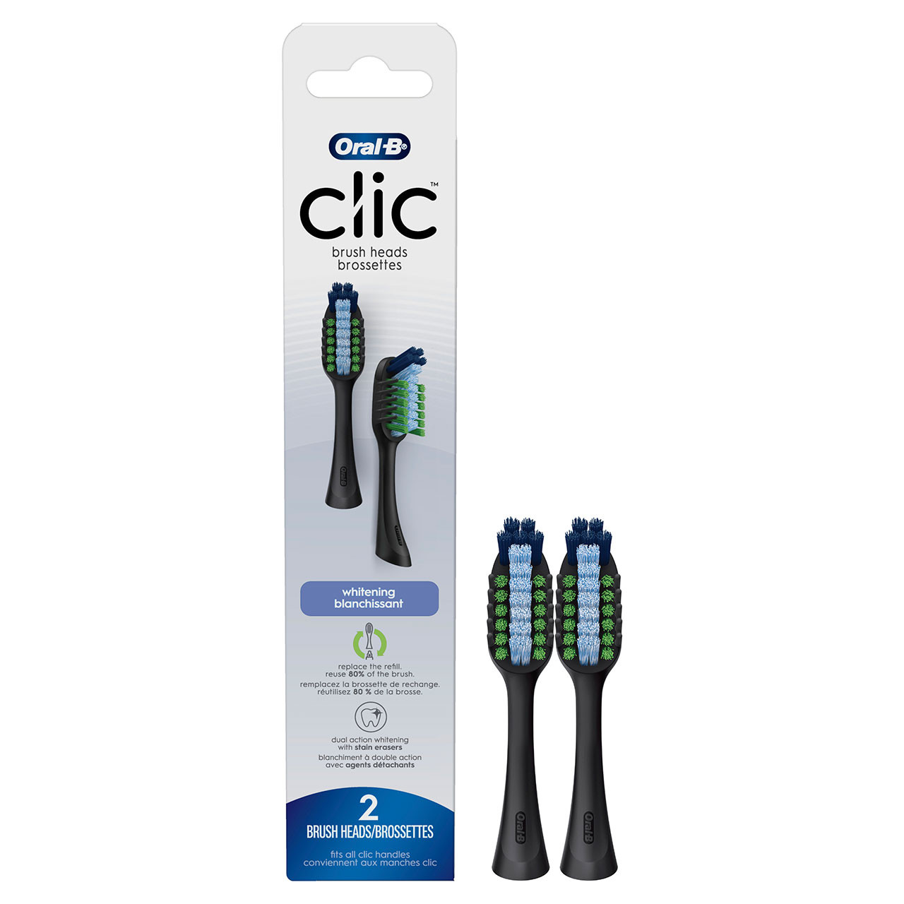 Oral-B Clic Toothbrush Whitening Druge glave četkica Crne | HR_OB90316