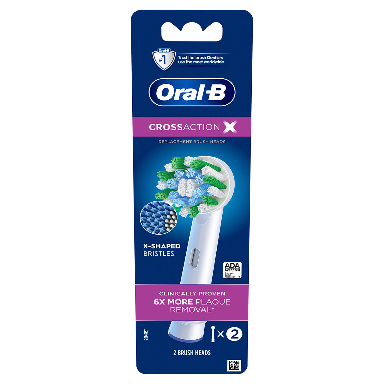 Oral-B CrossAction X-Filament Druge glave četkica Bijele | HR_OB42621